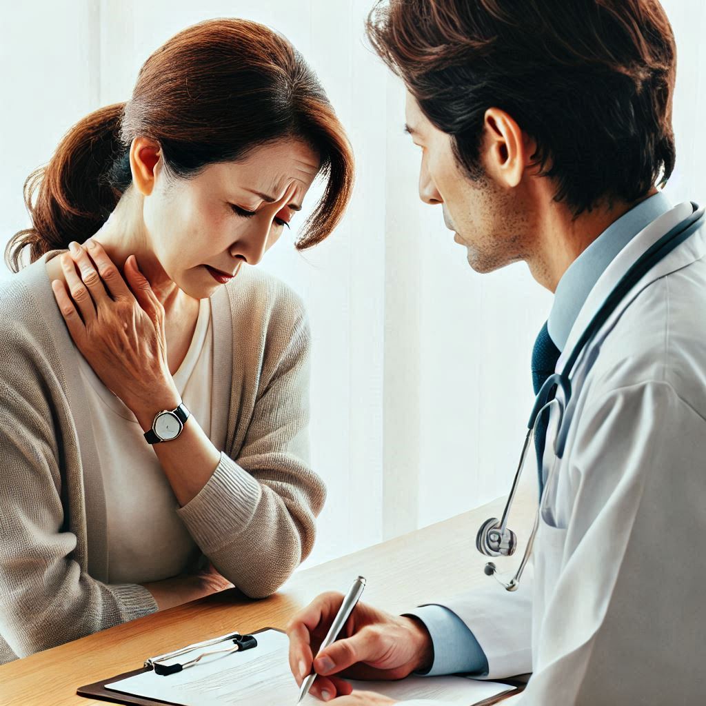 悩みを相談する患者